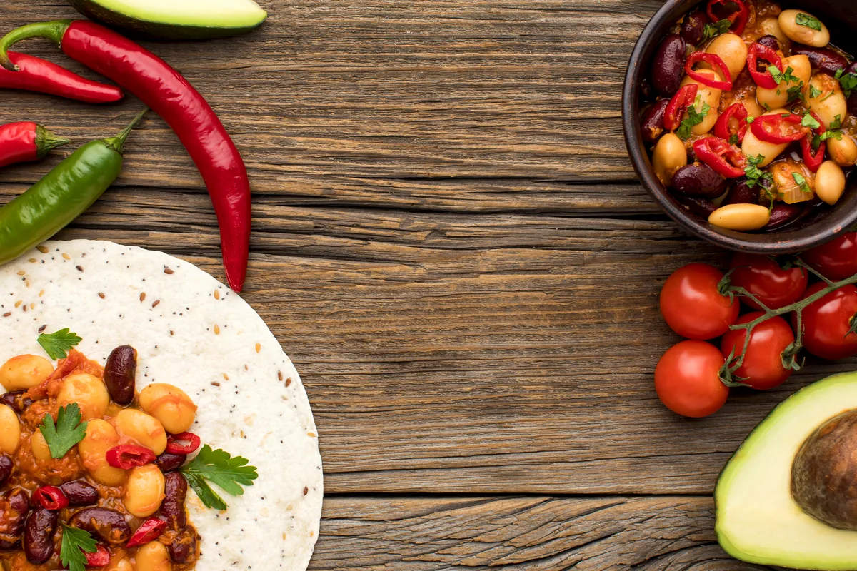 traditional Sonora Mexico carne asada flour tortillas beans wooden table